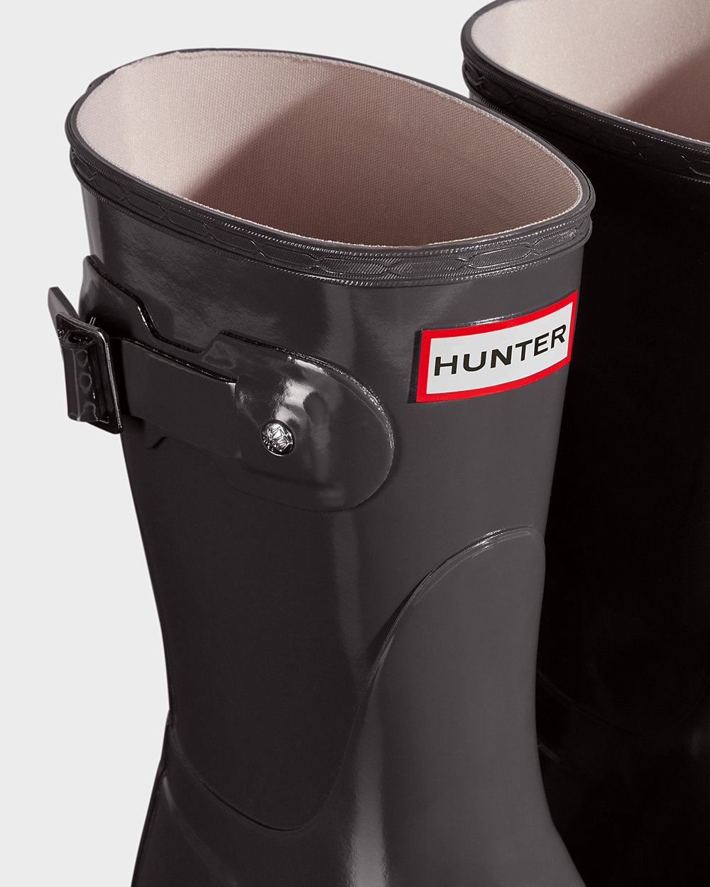 Botas De Cortas Hunter Mujer Original Gloss - Gris - Argentina 4285ICGOH